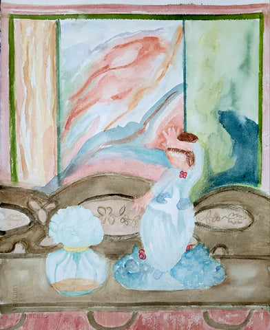 Lucy e meus objetos IV D' après Lucy Citti Ferreira "Femme et fenêtre"