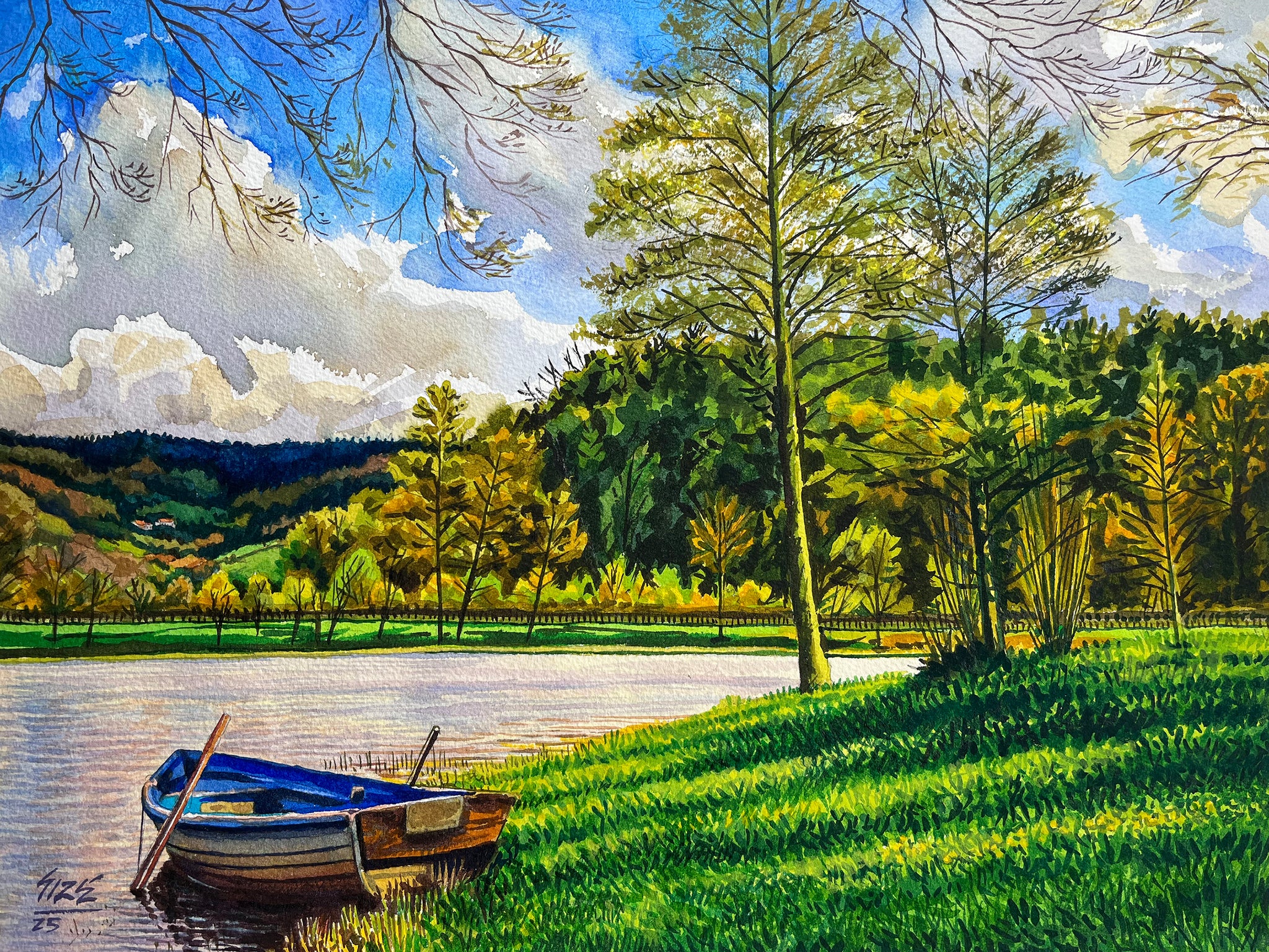 Barco na beira do rio